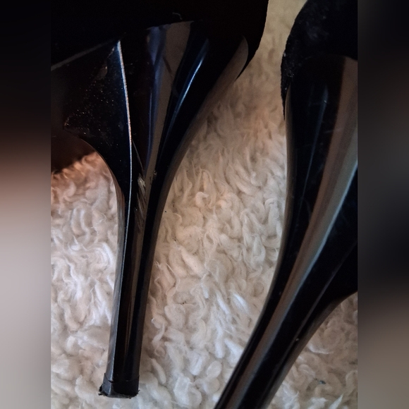 Star Studded Sequin Velvet Black Boots - Picture 9 of 9